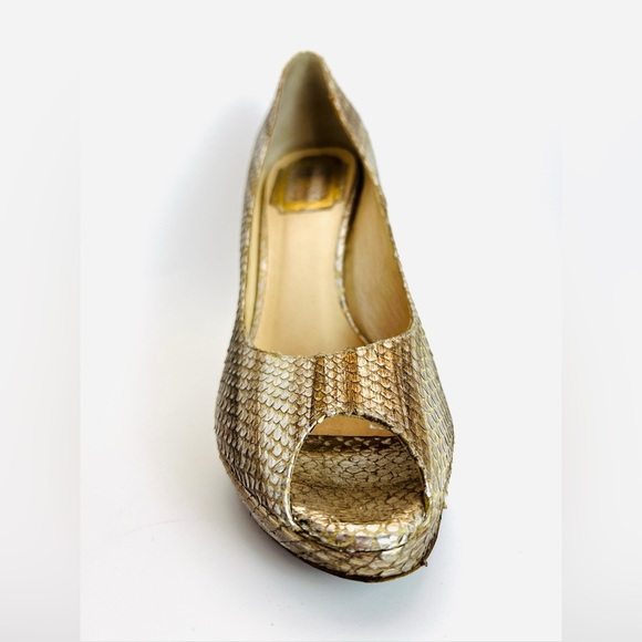 Christian Dior Platinum Snake Skin Peep-toe Heels 36 - Picture 15 of 15